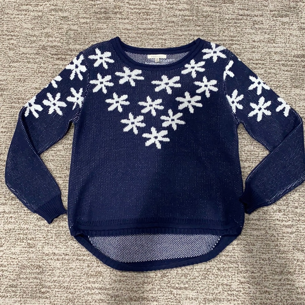 Blue floral sweater
